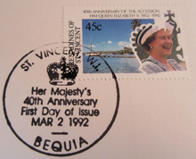 Load image into Gallery viewer, QUEEN ELIZABETH II HAPPY &amp; GLORIOUS 40th ANNIVER 4 FIRST DAY COVERS - GSTVINCENT
