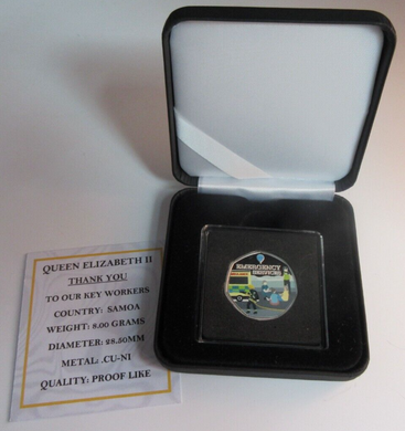 2020 THANK YOU KEYWORKERS SAMOA HALF DOLLAR COIN BOX & COA - EMERGENCY WORKERS