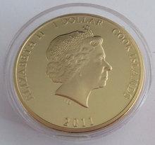 Load image into Gallery viewer, 2011 CHARITY FUNCTIONS GOLD PLATED COOK ISLANDS  $1 COIN/COA
