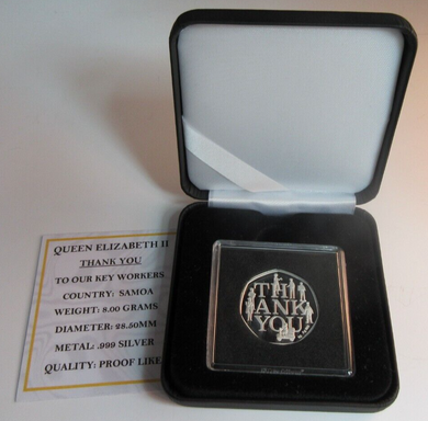 2020 THANK YOU TO OUR KEYWORKERS SAMOA HALF DOLLAR .999 COIN BOX & COA