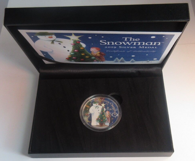 2019 Snowman Sterling Silver 1oz Medal Merry Christmas Boxed/COA