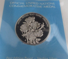 Load image into Gallery viewer, 1975 End the Scourge of War First Edition United Nations Silver Proof Medal
