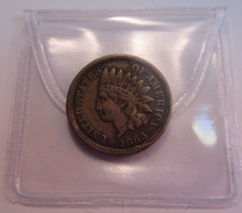 Load image into Gallery viewer, 1863 INDIAN HEAD PENNY AMERICAN ONE CENT BRONZE COIN EF IN CLEAR FLIP
