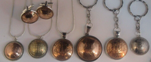 Load image into Gallery viewer, Coin Crafts Domed Necklaces, Key Chains &amp; Cufflinks Old UK Coins Farthing, Penny
