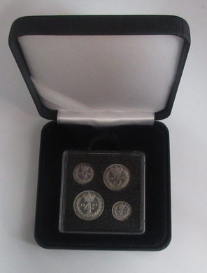 1841 Maundy Money Queen Victoria 1d - 4d 4 UK Coin Set In Quadrum Box EF - Unc