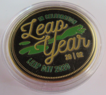 Load image into Gallery viewer, 2020 LEAP YEAR GOLD PLATED MEDAL CAPSULE BOX &amp; COA
