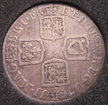 Load image into Gallery viewer, 1711 QUEEN ANNE .925 SILVER ONE SHILLING COIN AVF KEY DATE BOXED

