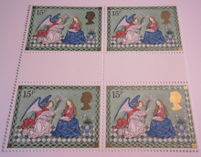 Load image into Gallery viewer, 1979 CHRISTMAS NATIVITY SCENES DECIMAL STAMPS GUTTER BLOCKS MNH IN STAMP HOLDER
