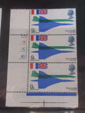 Load image into Gallery viewer, Concorde Harrison 9 x UK Stamps Queen Elizabeth II With Cylinder Numbers
