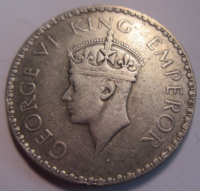 1940 KING GEORGE VI INDIA ONE RUPEE .500 SILVER IN PROTECTIVE CLEAR FLIP