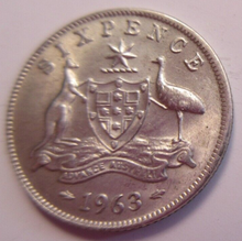 Load image into Gallery viewer, QUEEN ELIZABETH II 6d SIXPENCE 1963 .500 SILVER COIN AUNC AUSTRALIA &amp; CLEAR FLIP
