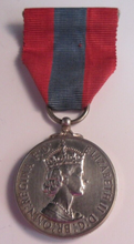Load image into Gallery viewer, 1953-1954 QEII MARGARET MCDONALD WILSON RARE TYPE .925 MEDAL WITH RIBBON &amp; BOX
