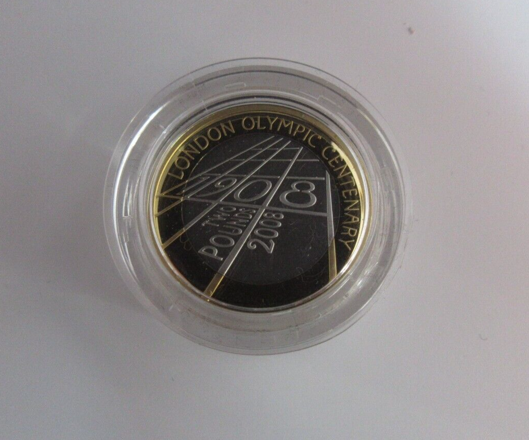 2008 London Olympic Centenary Silver Proof Piedfort Royal Mint £2 Two Pound Coin