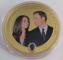 Load image into Gallery viewer, 2011 ROYAL ENGAGEMENT ANNOUNCEMENT GOLD PLATED COOK ISLANDS  $1 COIN/COA
