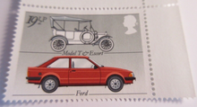 Load image into Gallery viewer, 1982 BRITISH MOTOR CARS GUTTER PAIRS 8 STAMPS MNH IN CLEAR FRONTED HOLDER
