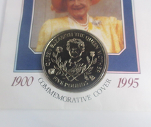 Load image into Gallery viewer, Queen Mother 95th Birthday £5 Five Pounds 1995 BUnc Guernsey Coin in PNC
