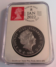 Load image into Gallery viewer, DAVID BOWIE 2020 SILVER PROOF 1OZ UK £2 ROYAL MINT COIN COLOURED IN BOX WITH COA

