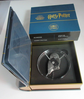 2021 HARRY POTTER WIZARDING WORLD HEDWIG SILVER PROOF 10 EURO COIN & COA IN TIN