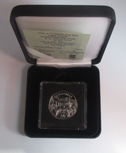 Load image into Gallery viewer, 1986 Christmas Horse &amp; Tram Isle of Man Silver Proof 50p Coin Boxed With COA
