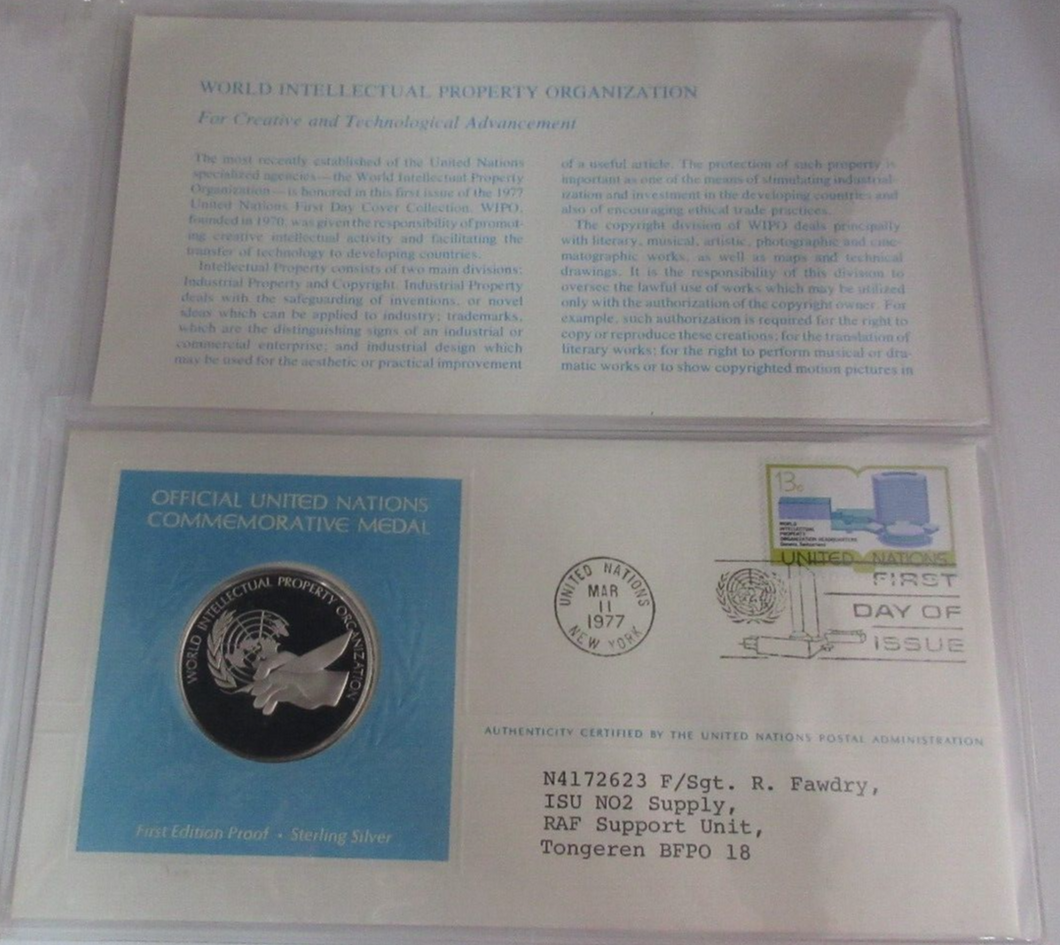 1977 Technological Advancement First Edition United Nations Silver Proof Medal