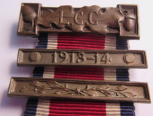 Load image into Gallery viewer, 1913-1914 THE KINGS MEDAL FOR LCC ATTENDANCE GOOD CONDUCT &amp; INDUSTRY WITH RIBBON
