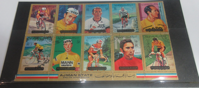 Tour De France Ajman State Cyclists 20 x Stamps Baldini, Riviere, Motta & More