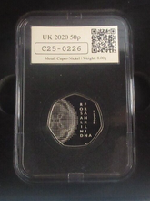 Load image into Gallery viewer, 2020 Rosalind Franklin DNA Photograph 51 BUnc 50p DateStamp Coin Slabbed Box/COA
