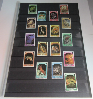 BRITISH VIRGIN ISLANDS SEA CREATURE STAMPS MNH WITH STAMP HOLDER PAGE