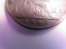 Load image into Gallery viewer, QUEEN VICTORIA HALF PENNY 1867 EF PRESENTED IN PROTECTIVE CLEAR FLIP

