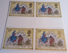 Load image into Gallery viewer, 1979 CHRISTMAS NATIVITY SCENES DECIMAL STAMPS GUTTER BLOCKS MNH IN STAMP HOLDER
