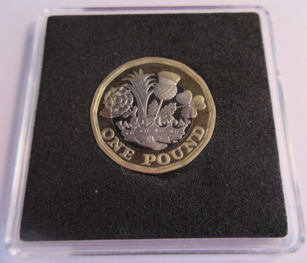 2017 £1 COIN FIRST YEAR NATIONS OF THE CROWN PROOF ONE POUND COIN & QUAD CAPSULE