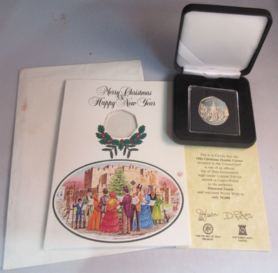 1982 QEII CHRISTMAS COLLECTION IOM BB MARK DIAMOND FINISH 50P COIN CARD BOX &COA
