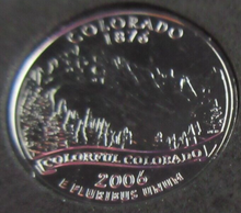 Load image into Gallery viewer, 2006 UNITED STATES MINT STATE QUARTER DOLLAR COLORADO 1876 PLATINUM PLATED
