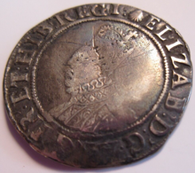 Load image into Gallery viewer, 1584-1586 QUEEN ELIZABETH I SILVER SHILLING ESCALLOP TOWER MINT 6TH ISSUE
