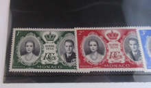 Load image into Gallery viewer, Grace Kelly &amp; Prince Rainier III 1F - 5F 1956 Monaco 5 Stamp Set MNH
