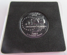 Load image into Gallery viewer, 2002 UNITED STATES MINT STATE QUARTER DOLLAR INDIANA 1816 PLATINUM PLATED
