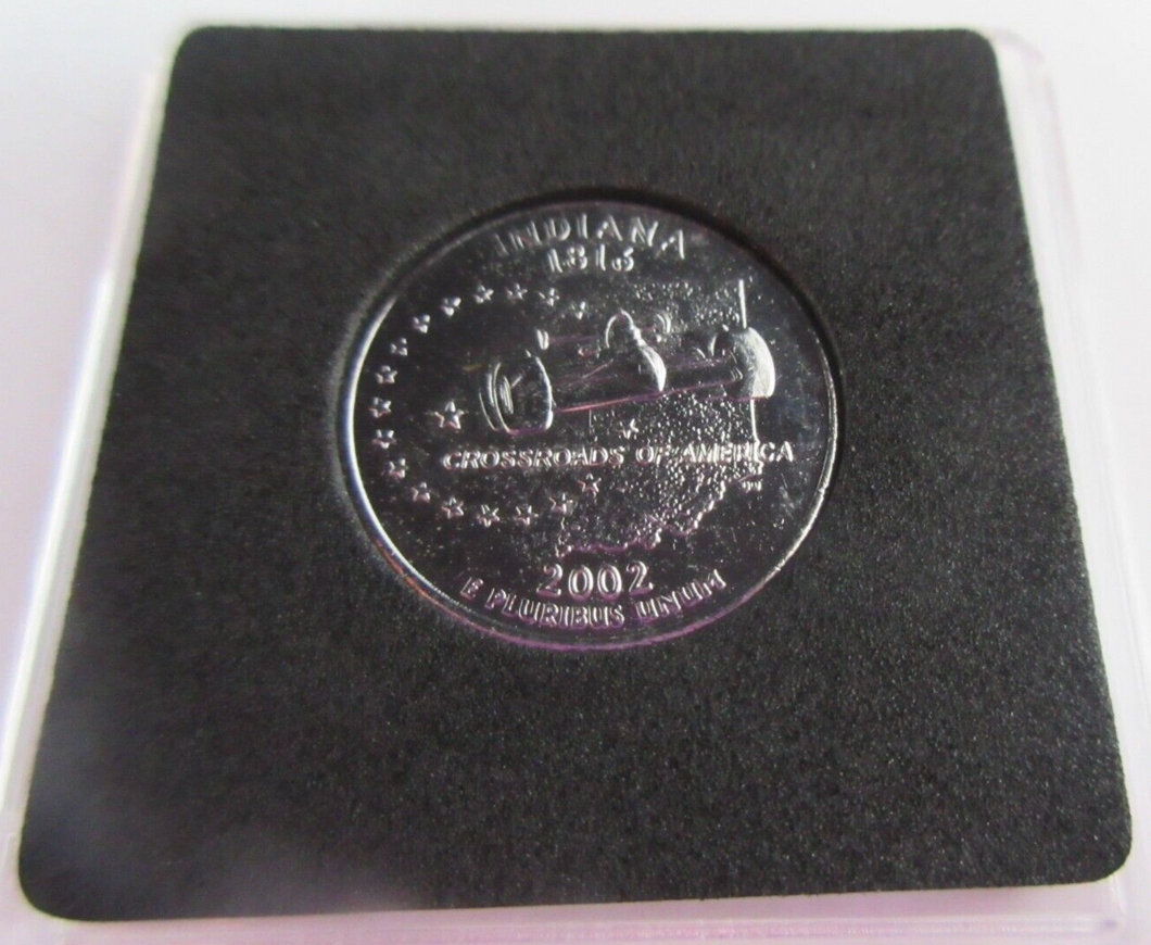 2002 UNITED STATES MINT STATE QUARTER DOLLAR INDIANA 1816 PLATINUM PLATED