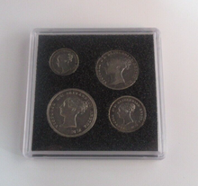 Load image into Gallery viewer, 1849 Maundy Money Queen Victoria 1d - 4d 4 UK Coin Set In Quadrum Box EF - Unc

