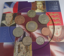 Load image into Gallery viewer, 2002 United Kingdom Coinage Year Set Brilliant Uncirculated 8 Coin Pack
