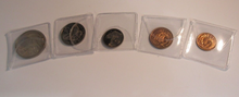 Load image into Gallery viewer, 1967 NEW ZEALAND SPECIMEN COIN SET OF 5 IN CLEAR FLIPS AND OUTER CASE
