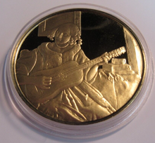 Load image into Gallery viewer, 1975 THE GENIUS OF VERMEER HALLMARKED 24CT GOLD PLATED .925 SILVER 32G MEDAL
