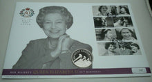 Load image into Gallery viewer, 1926-2006  HM QUEEN ELIZABETH II 80TH BIRTHDAY SILVER PROOF £5 COIN, PNC COA
