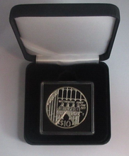 Load image into Gallery viewer, 2002 Westminster Choristers Golden Jubilee 1oz Silver Proof Fiji $10 Coin BoxCOA
