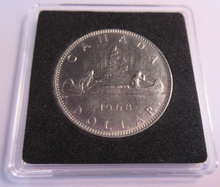 Load image into Gallery viewer, 1968 QUEEN ELIZABETH II CANADA AUNC $1 ONE DOLLAR COIN IN QUADRANT CAPSULE
