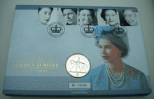 Load image into Gallery viewer, 2002 HM QUEEN ELIZABETH II THE QUEEN&#39;S GOLDEN JUBILEE £5 CROWN COIN COVER PNC
