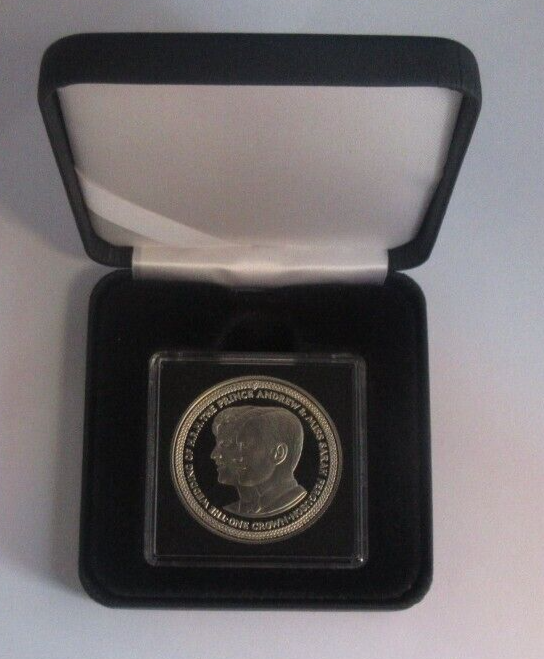 1986 Prince Andrew and Sarah Ferguson Proof-Like Isle of Man 1 Crown Coin Boxed
