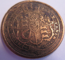 Load image into Gallery viewer, 1816 GEORGE III GOLD PLATED SHILLING .925 PRESENTED IN CLEAR FLIP
