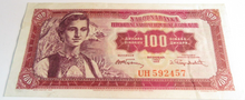 Load image into Gallery viewer, BANK OF YUGOSLAVIA BANKNOTES X 3 INCLUDES A FIRST RUN AA WITH NOTE HOLDER
