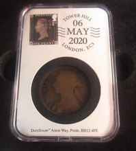 Load image into Gallery viewer, 2020 Penny Black 180th Anniv Datestamp Victoria Bronze Penny 1892 1p Boxed/COA
