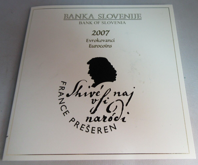 2007 BANK OF SLOVENIA EURO COIN SET PACK EIGHT COIN SET